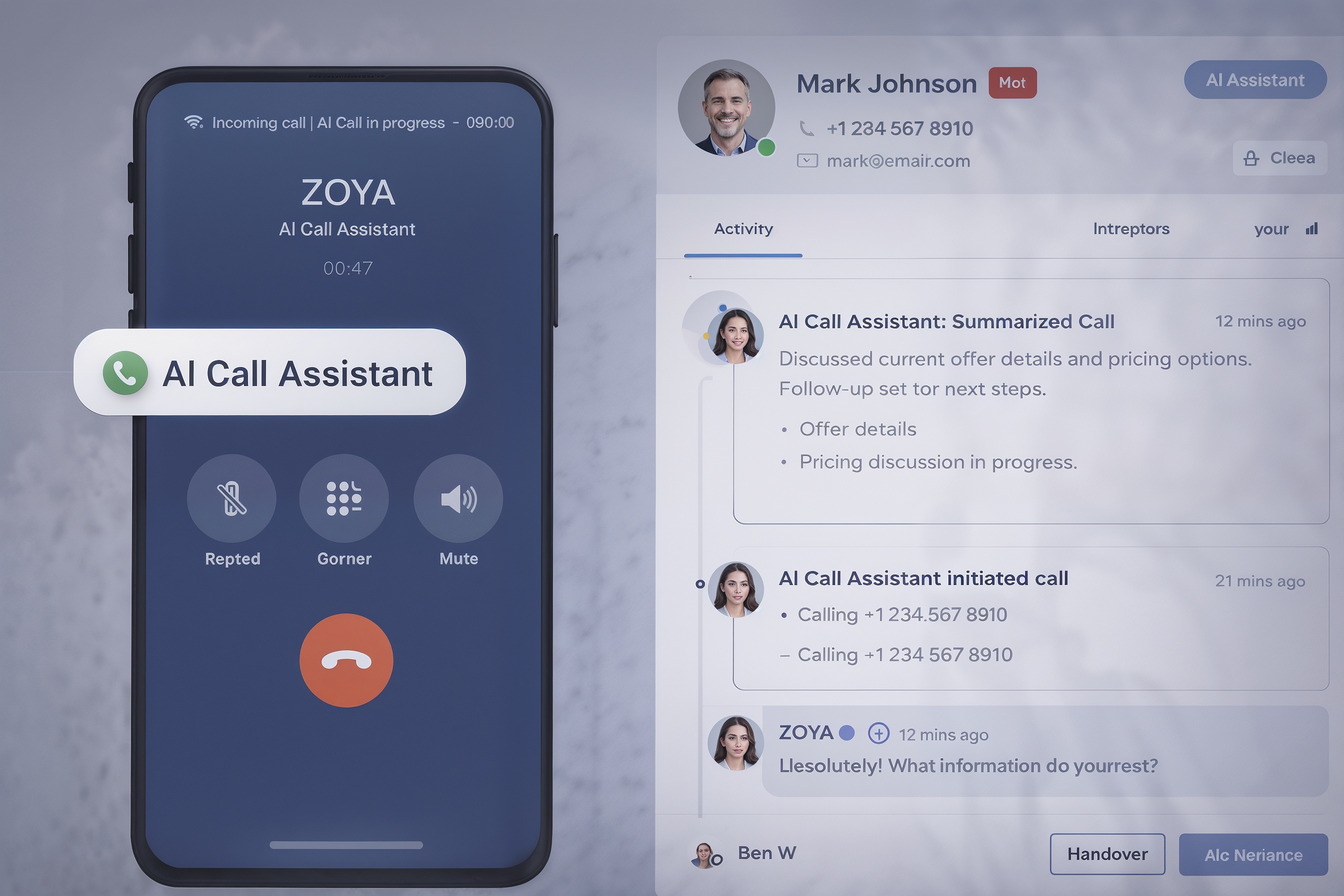 ZOYA AI handling website chat conversations in real time